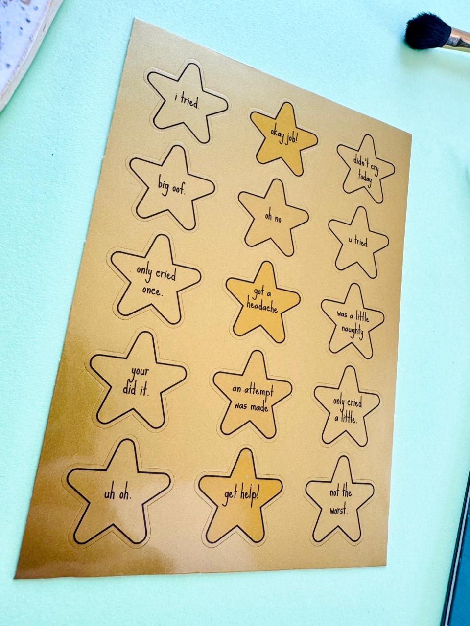 Achievement Stars A6 Sticker Sheet
