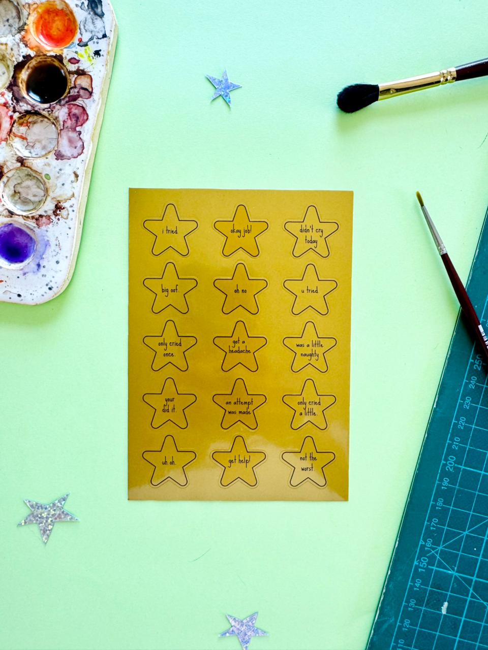 Achievement Stars A6 Sticker Sheet