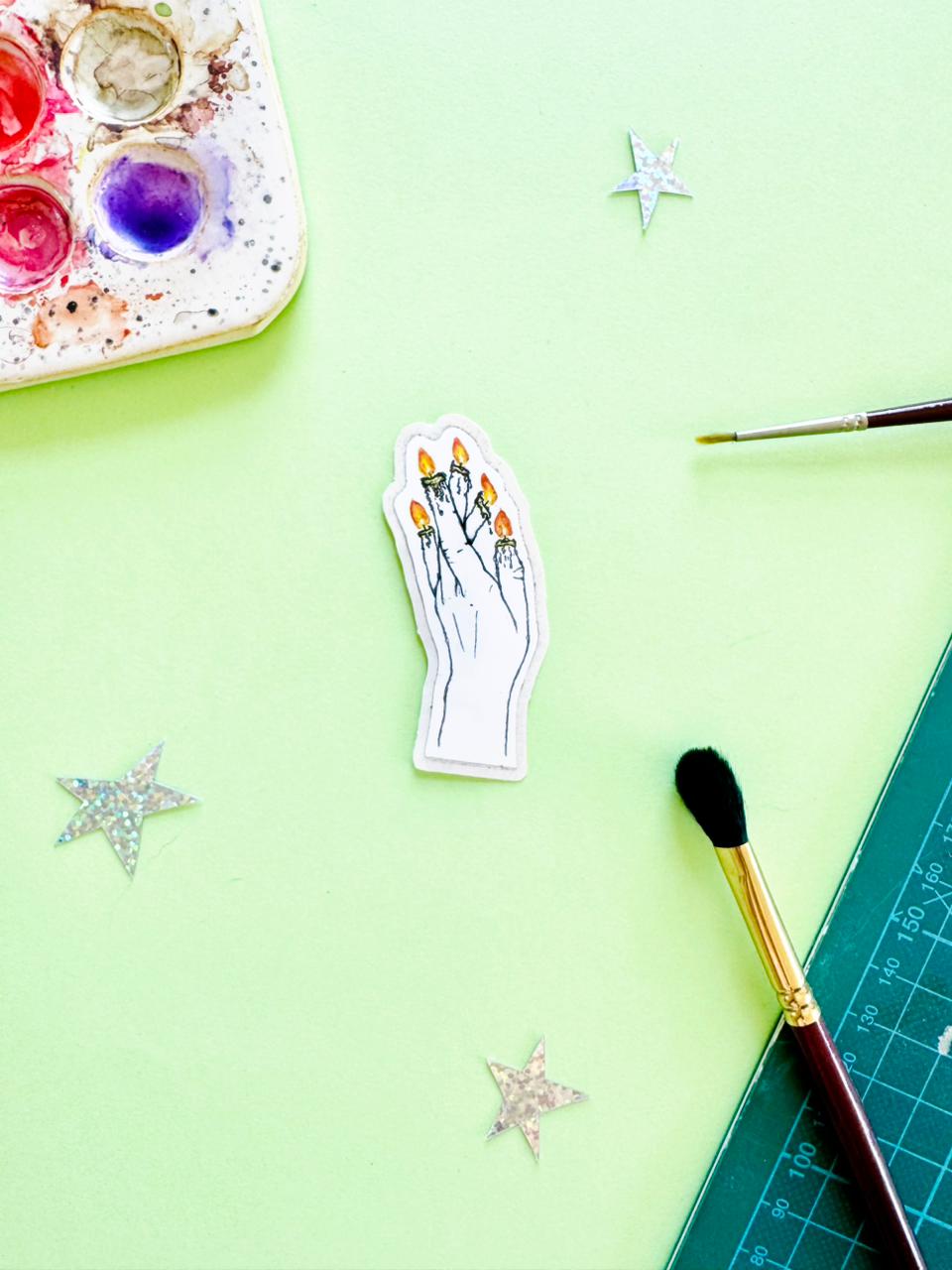 Candle Hand Sticker