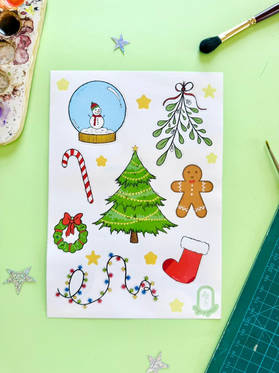 Christmas A5 Sticker Sheet