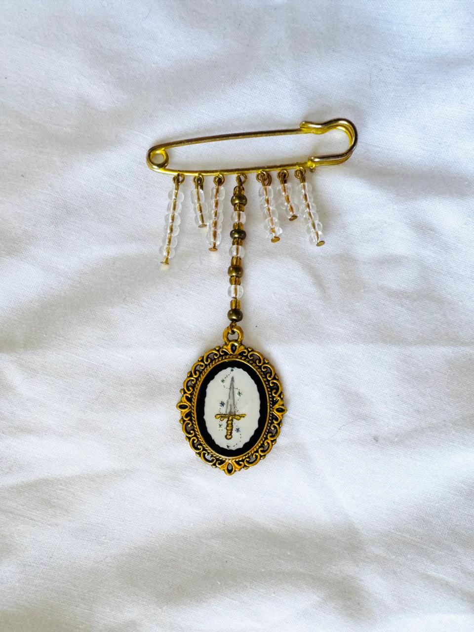 Dagger Safety Pin Mini Original Painting