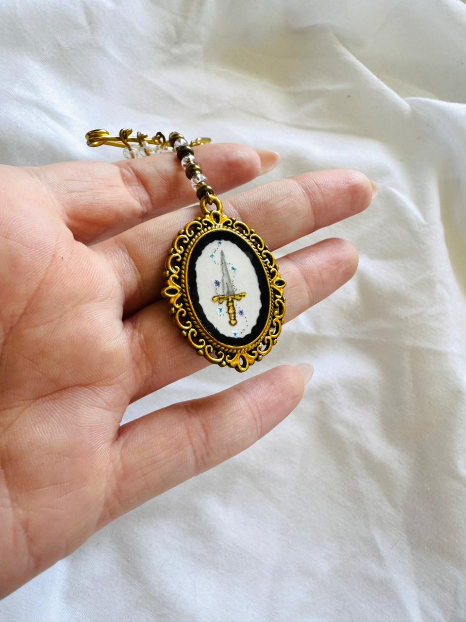 Dagger Safety Pin Mini Original Painting