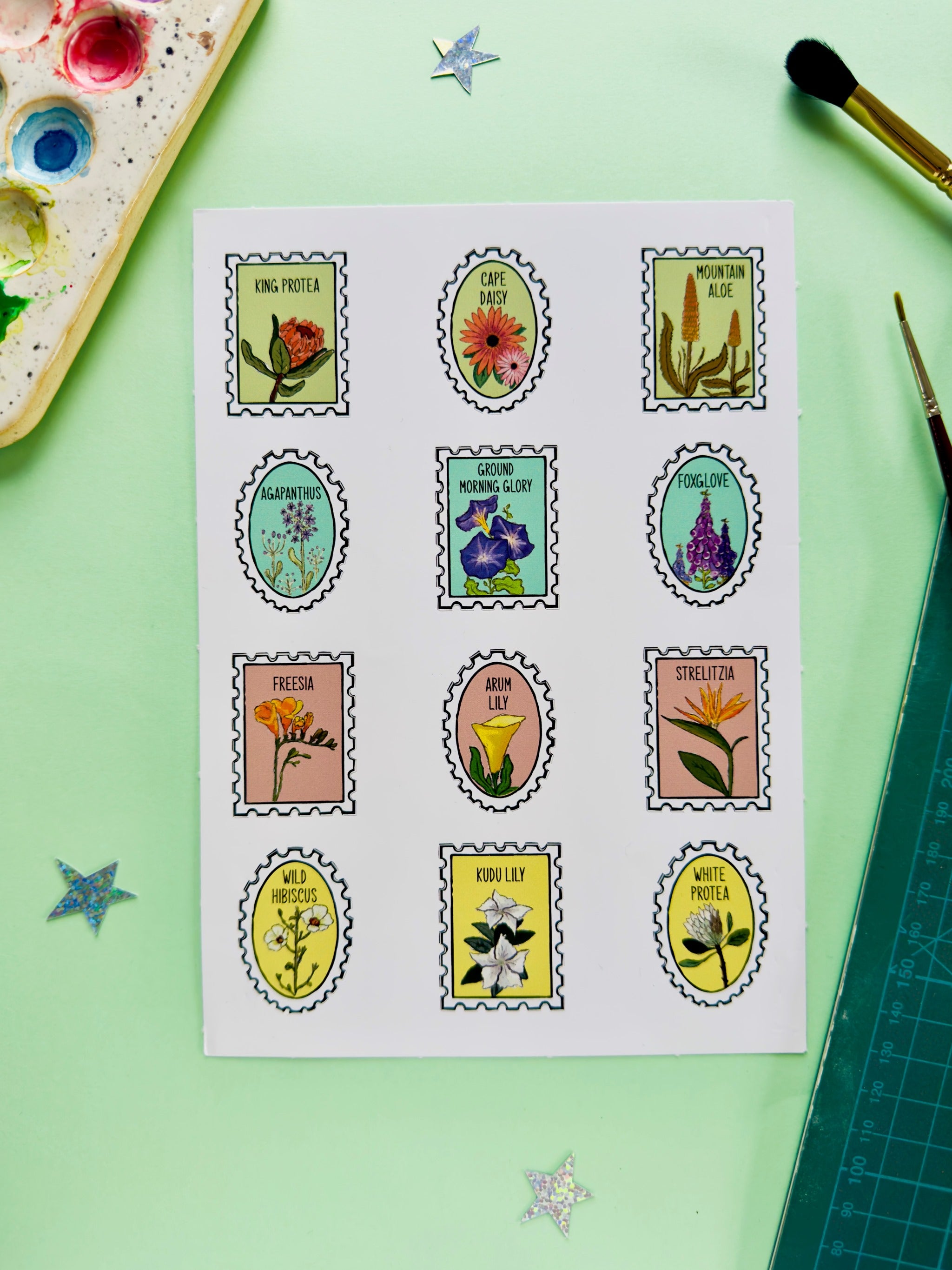 Flowers of South Africa A5 Sticker Sheet
