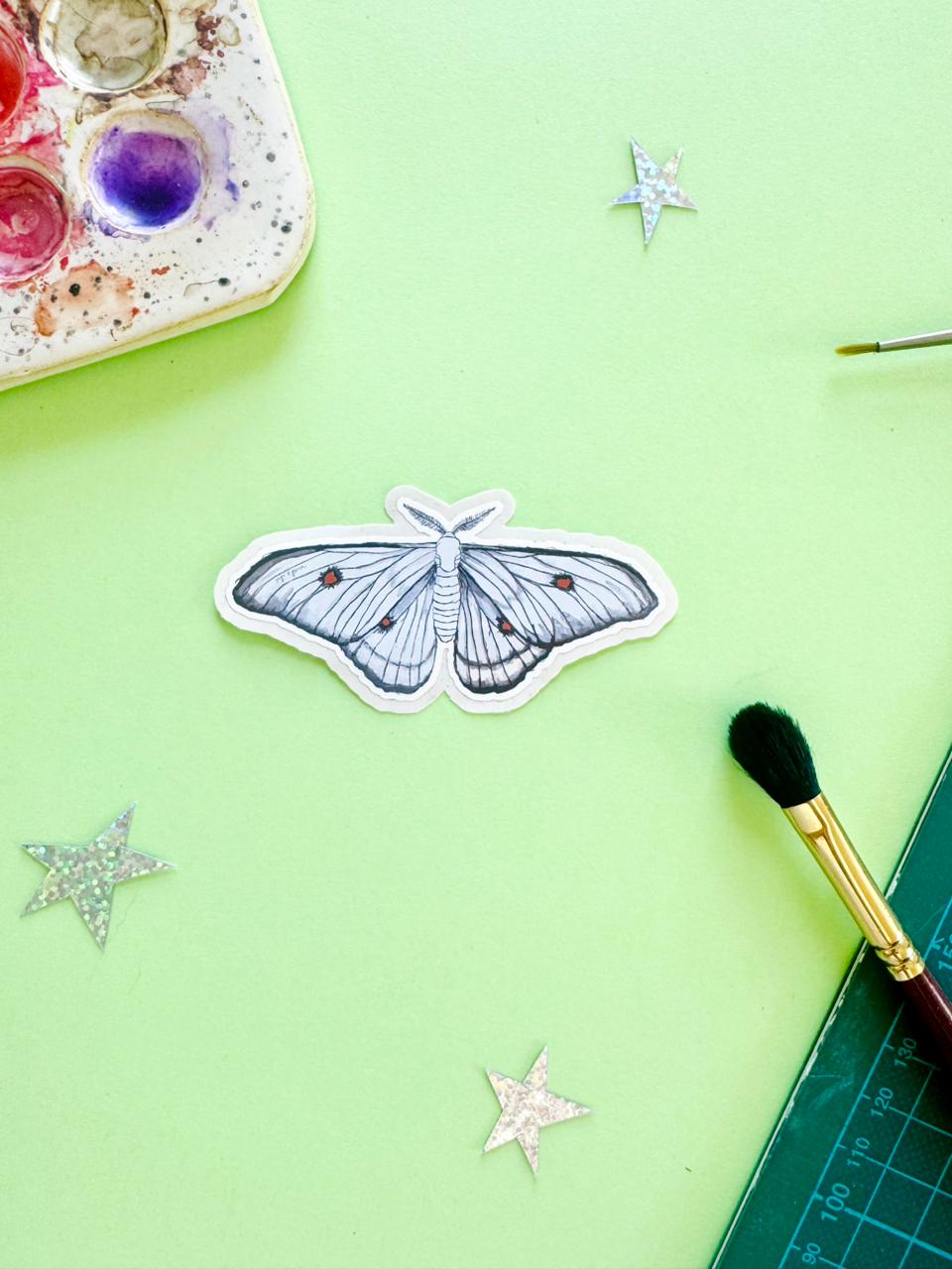 Ghostly Silk Moth Sticker