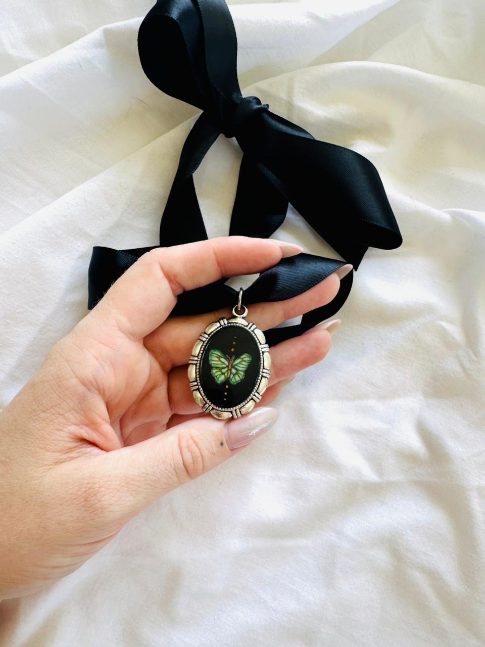 Green Butterfly Mini Original Painting