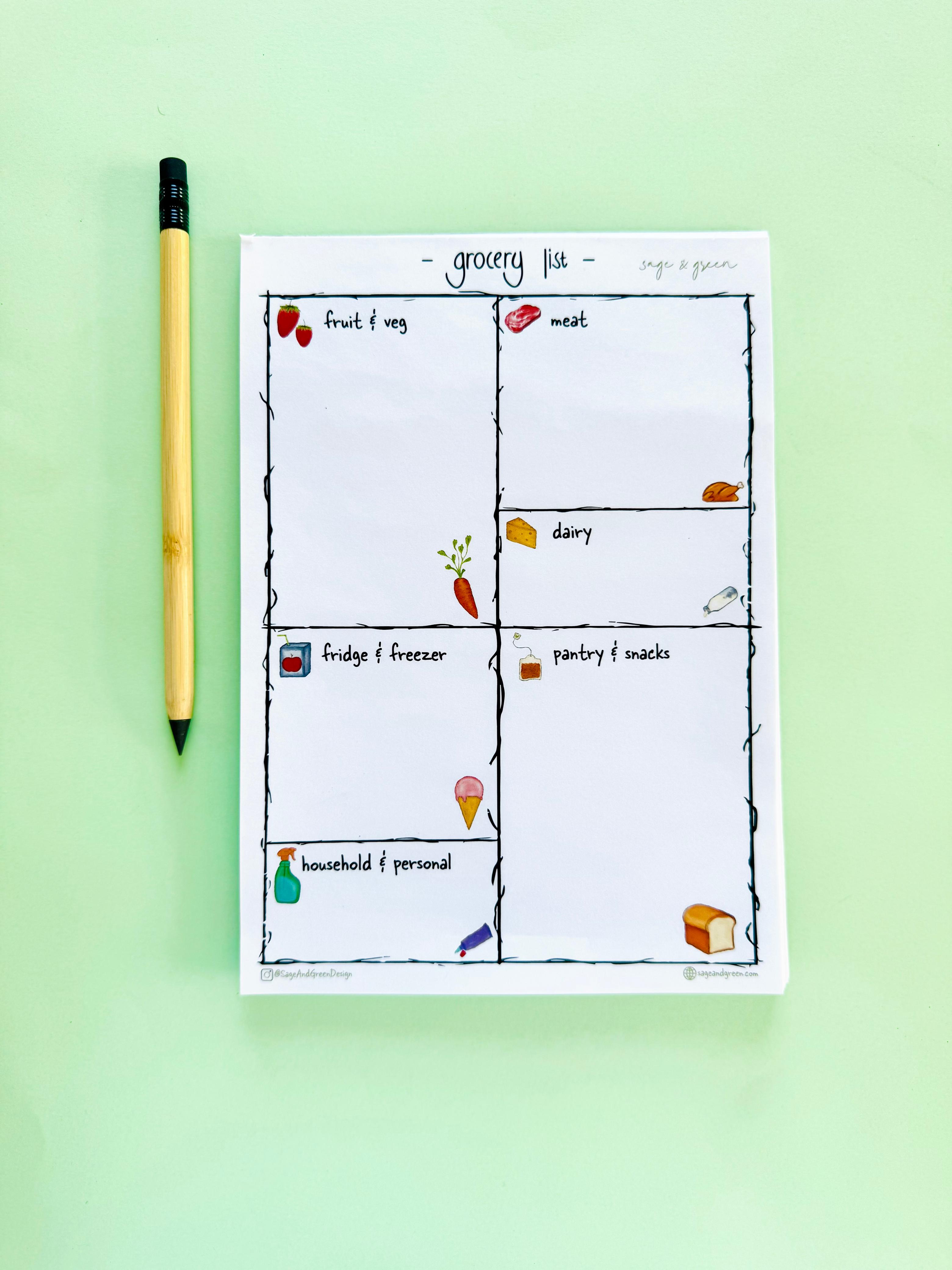 Grocery List Notepad