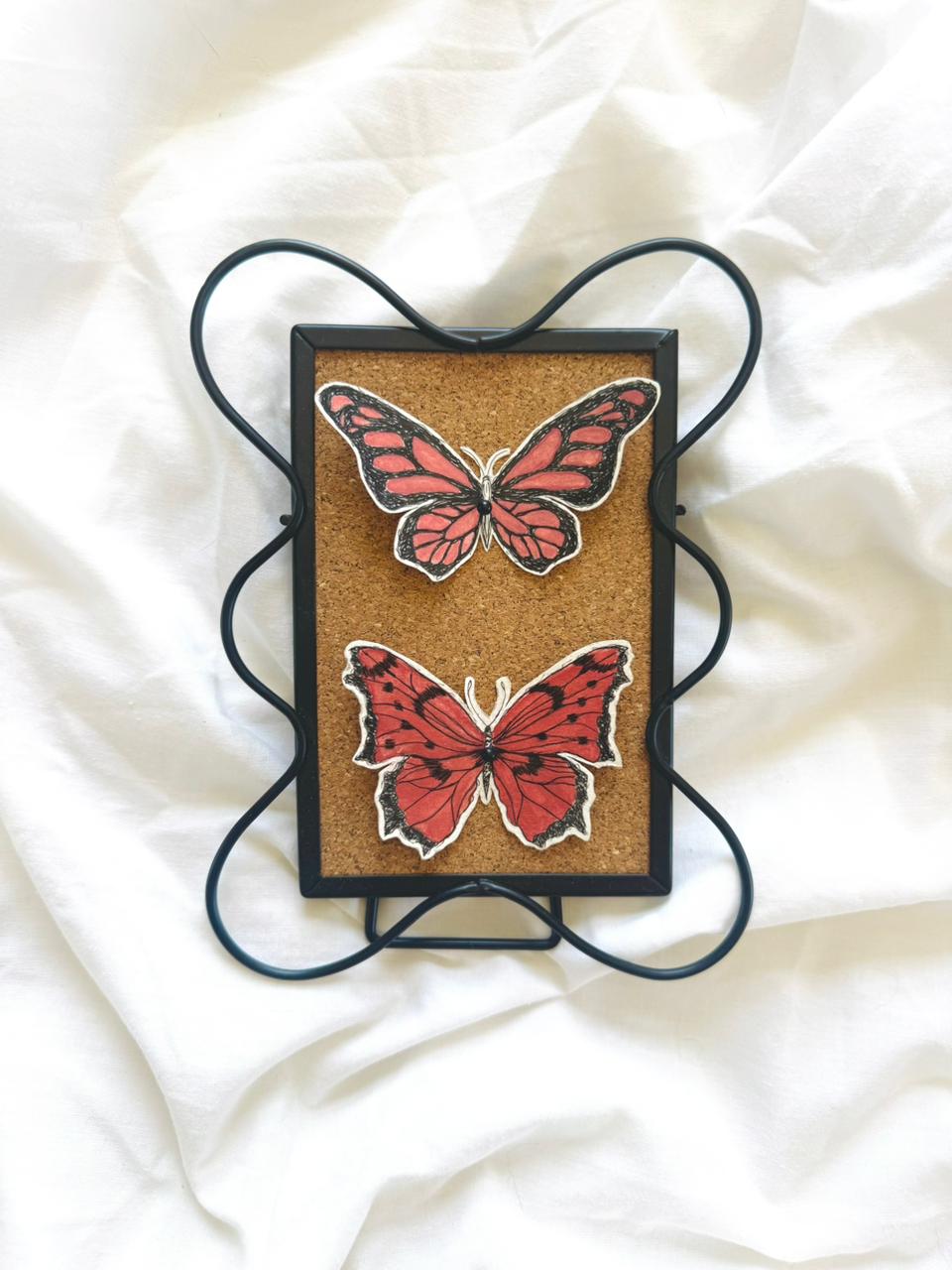 Pink & Black Butterflies Original Painting