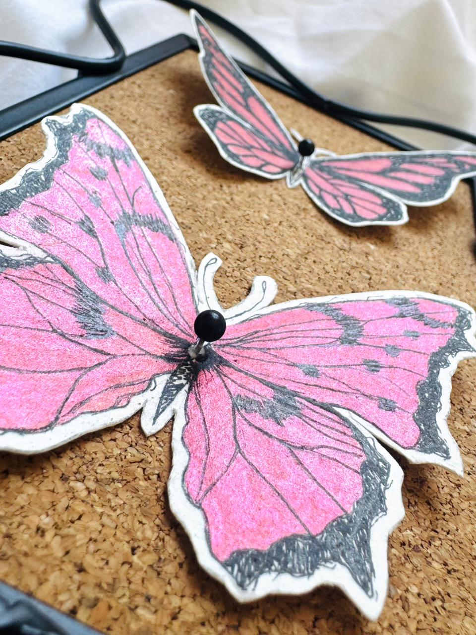 Pink & Black Butterflies Original Painting