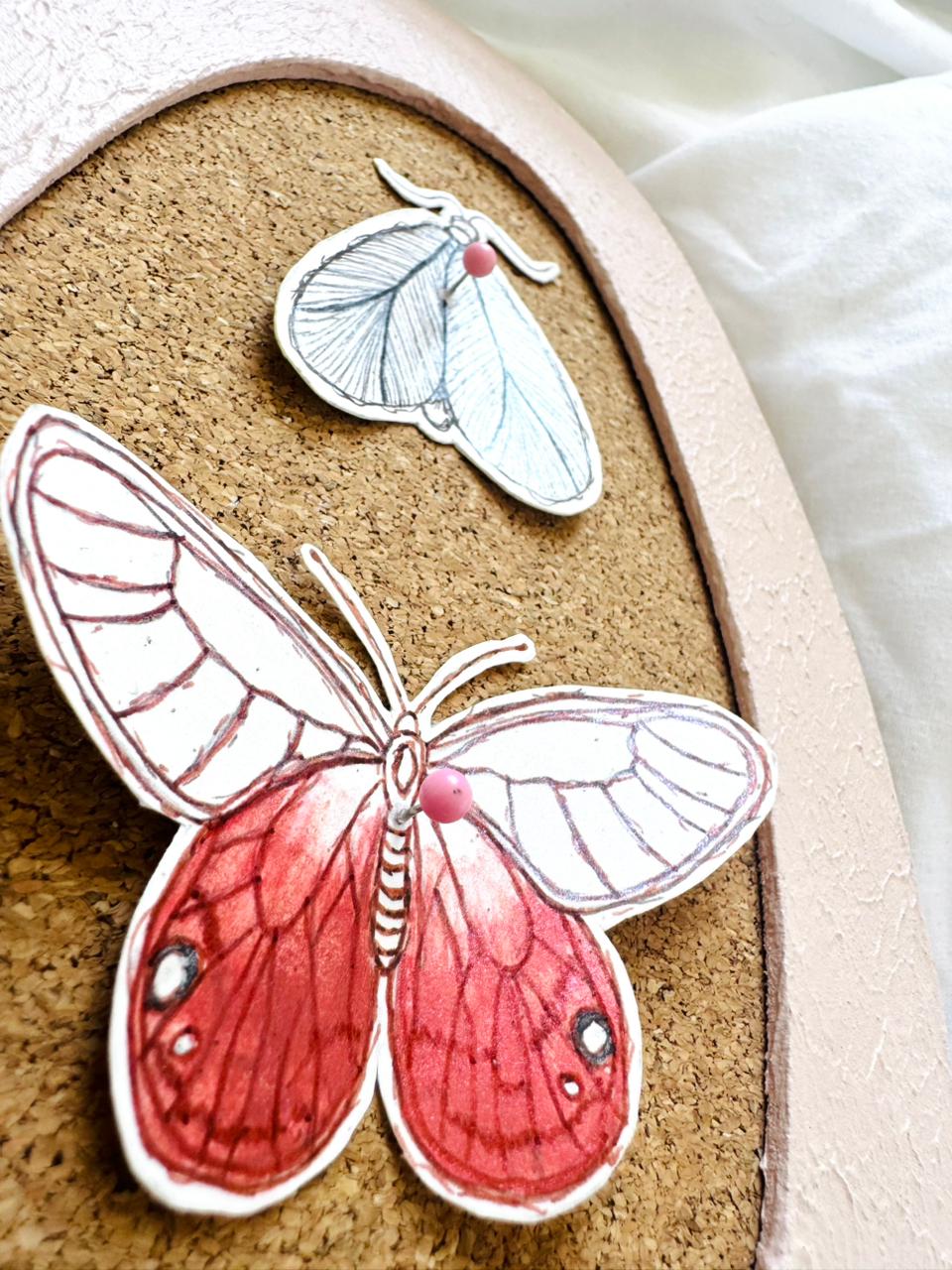 Pink & Brown Butterflies Original Painting