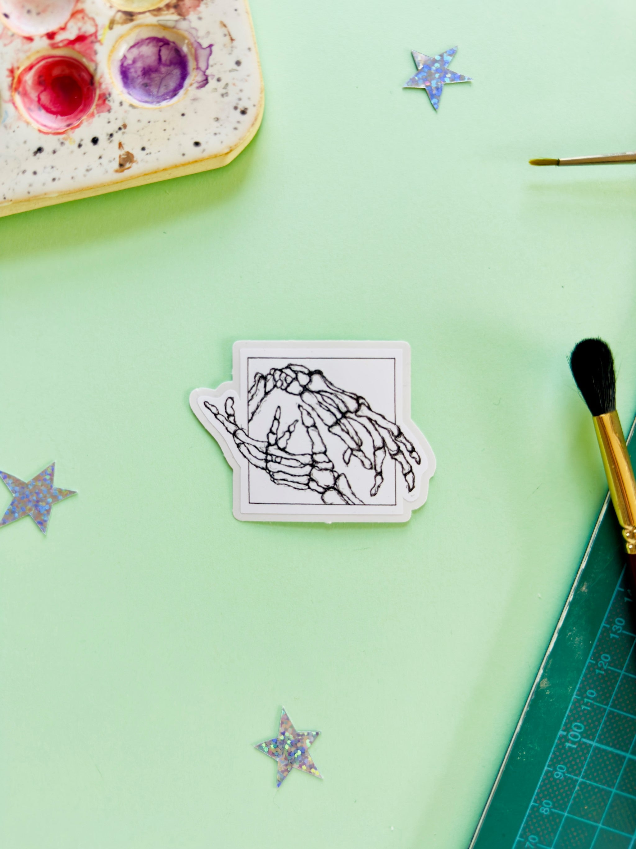 Skeleton Hands Sticker