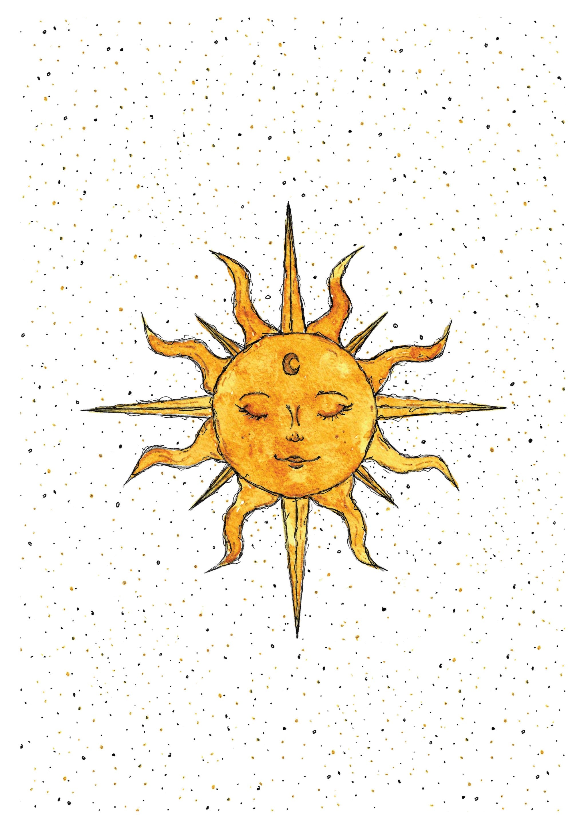 Watercolour Sun Print