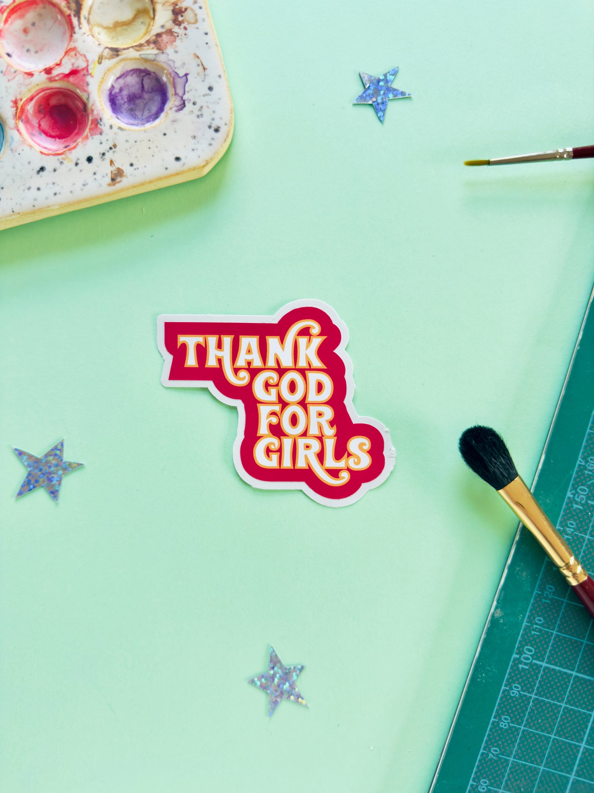 Thank God For Girls Sticker