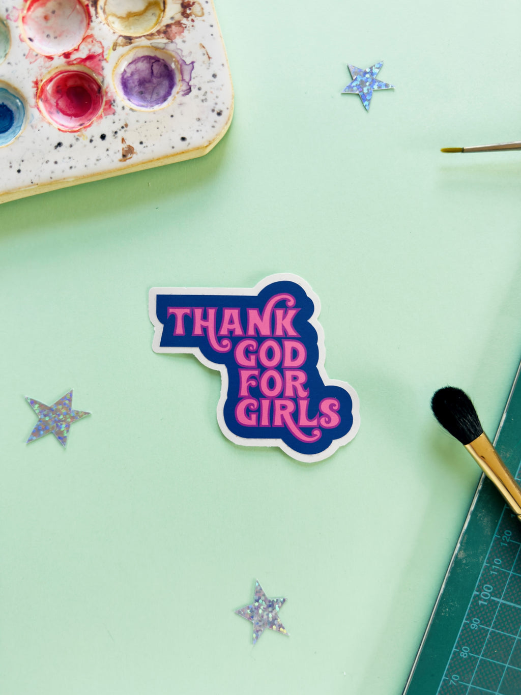 Thank God For Girls Sticker